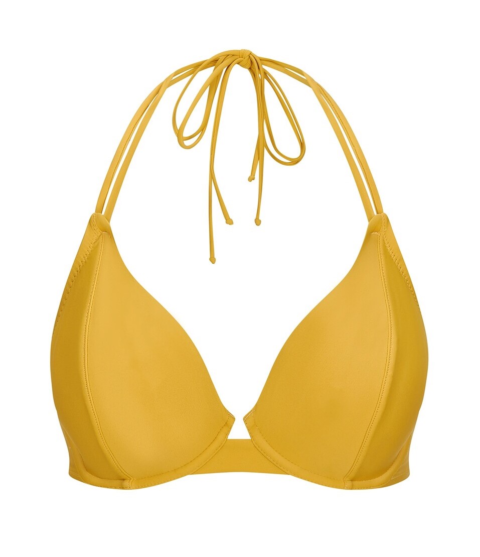 Bikini Halter de Copa Suave Dune Mustard