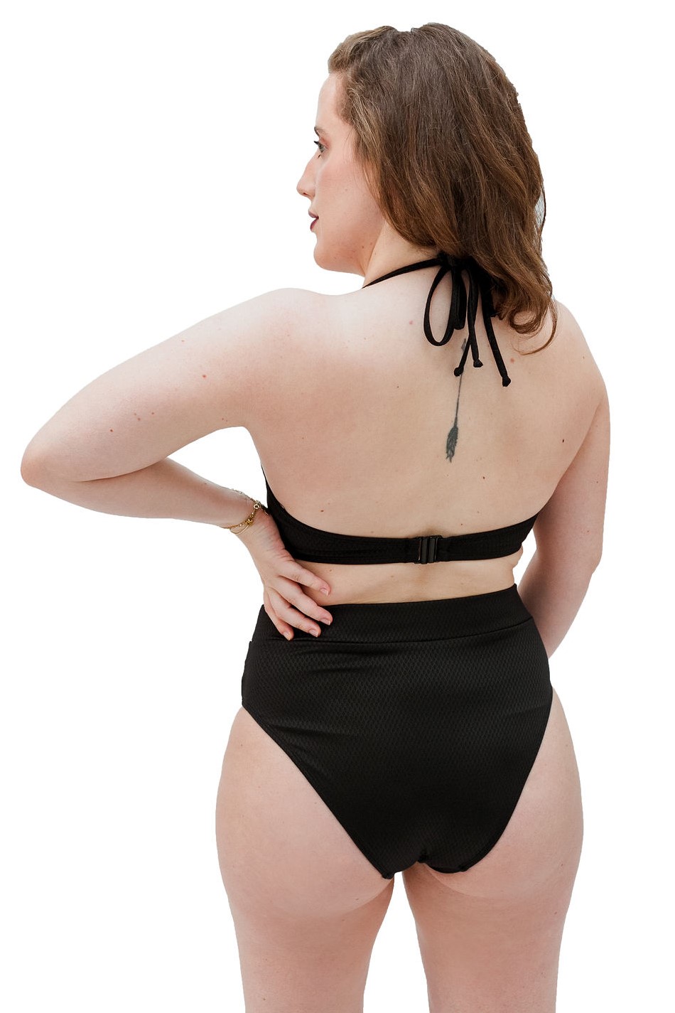 Biquíni Halterneck de Copa Mole com Aros Christina Black Jacquard 5
