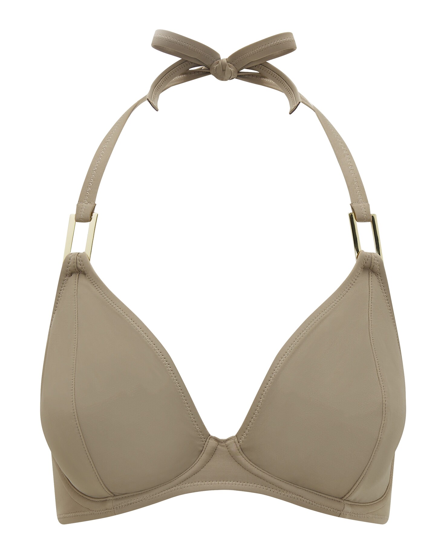 Non-padded Wired Halterneck Bikini Boudoir Beach Stone