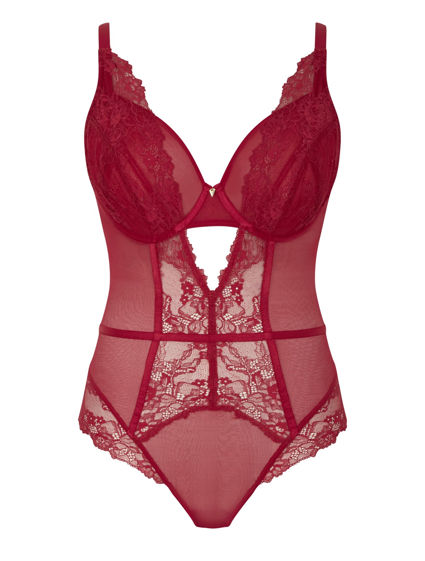 Lace Non-padded Plunge Body Selena Ruby Red