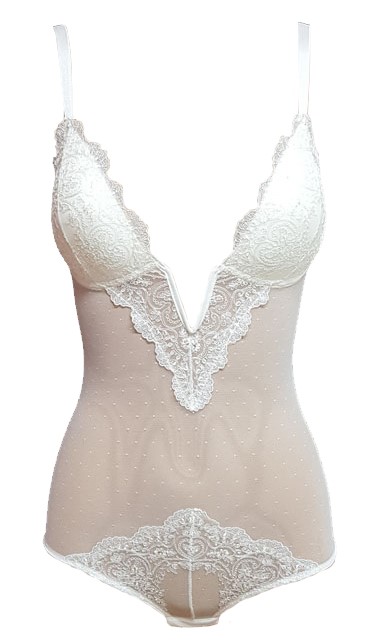 Body Escotado Efecto Tatuaje Push Up Blanco