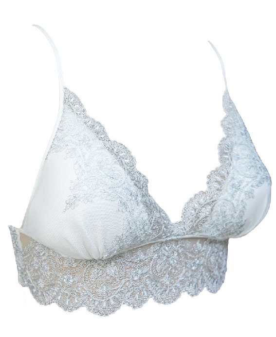 Sujetador Bralette de Copa Suave Sin Aros con Encaje Heritage Silver