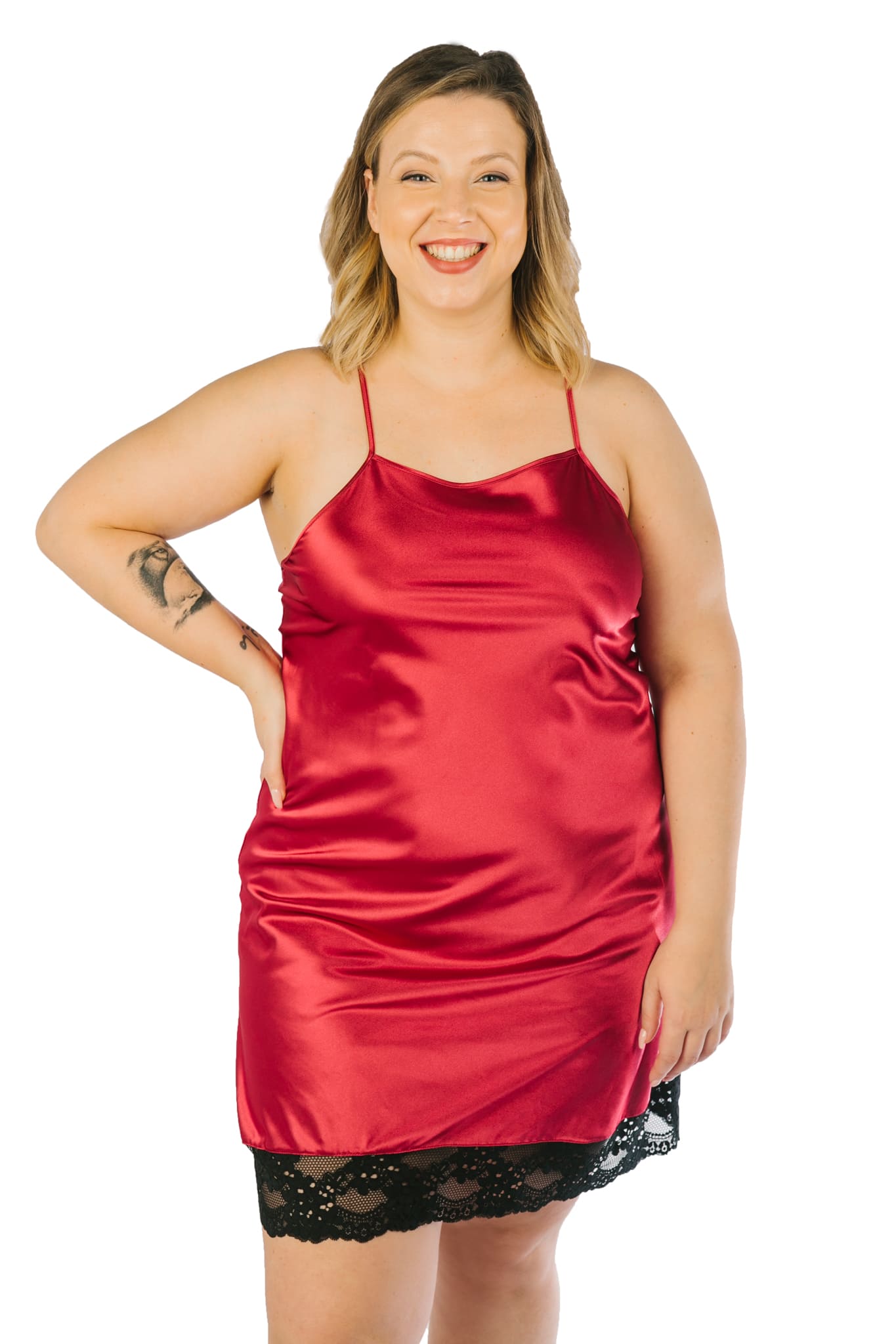Camisón Satinado con Encaje Kate