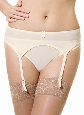 Medium Waist Garter Belt Evie Ivory