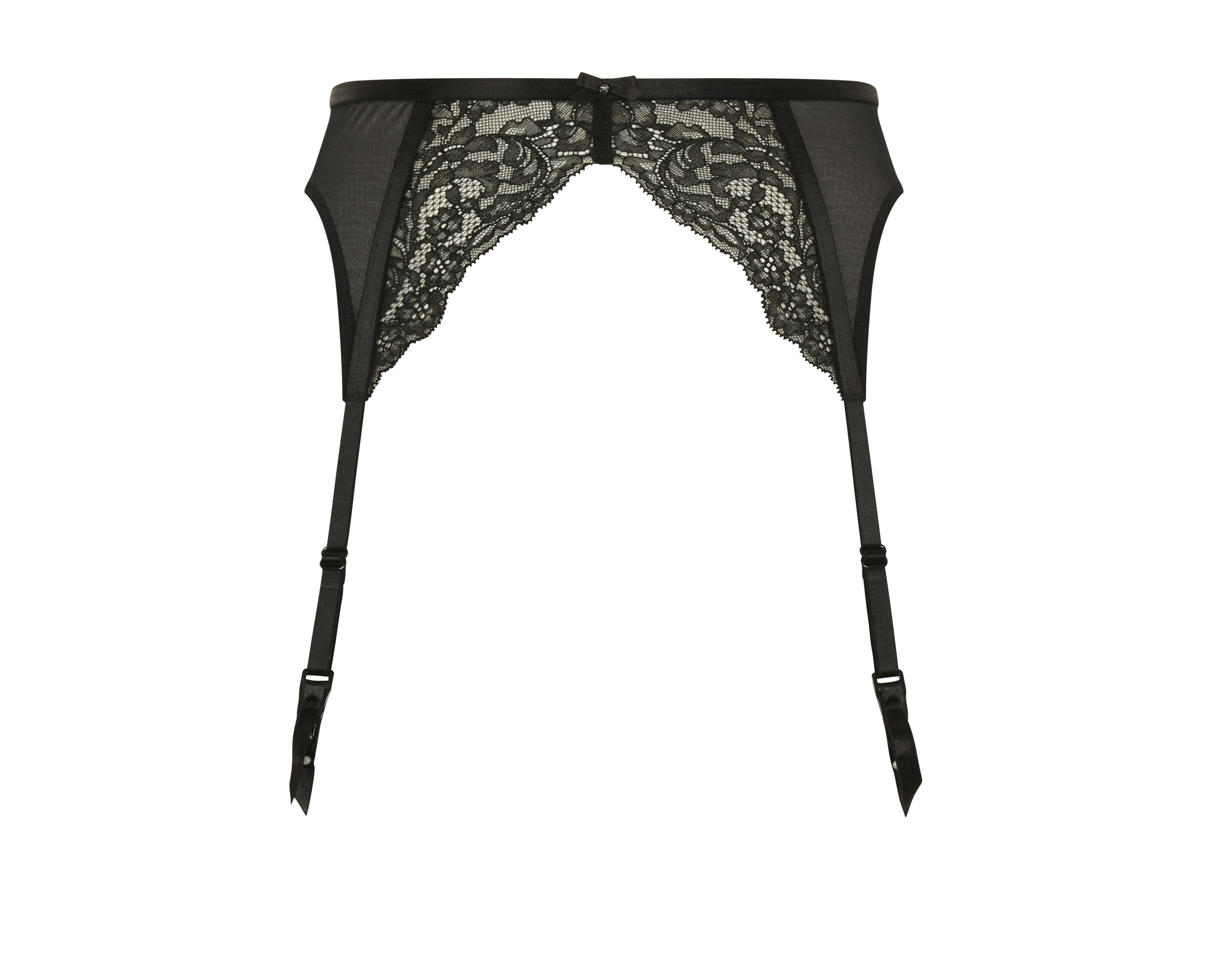 Garter Belt with Floral Lace Ana Black