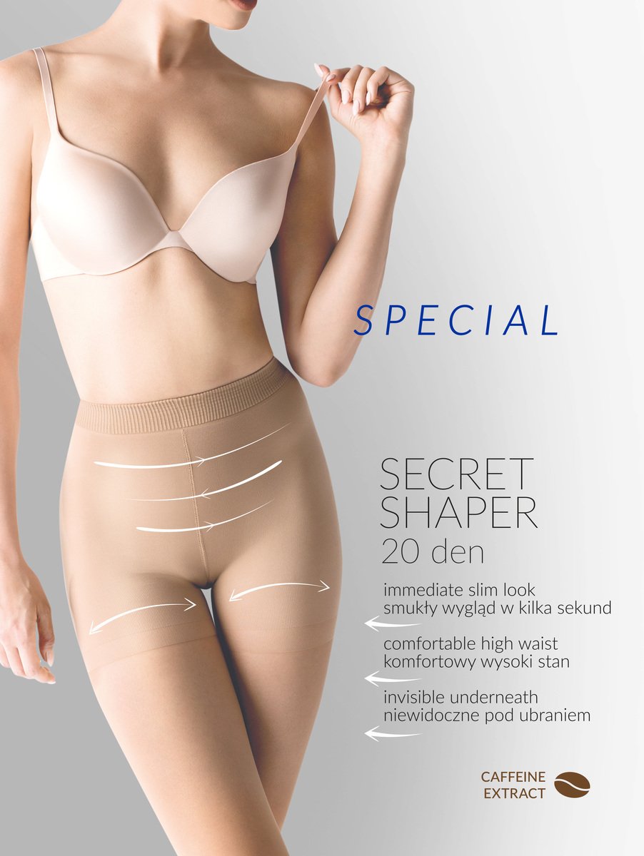 Collants Modeladores de Cintura Alta Secret Shaper 20 Den Bege