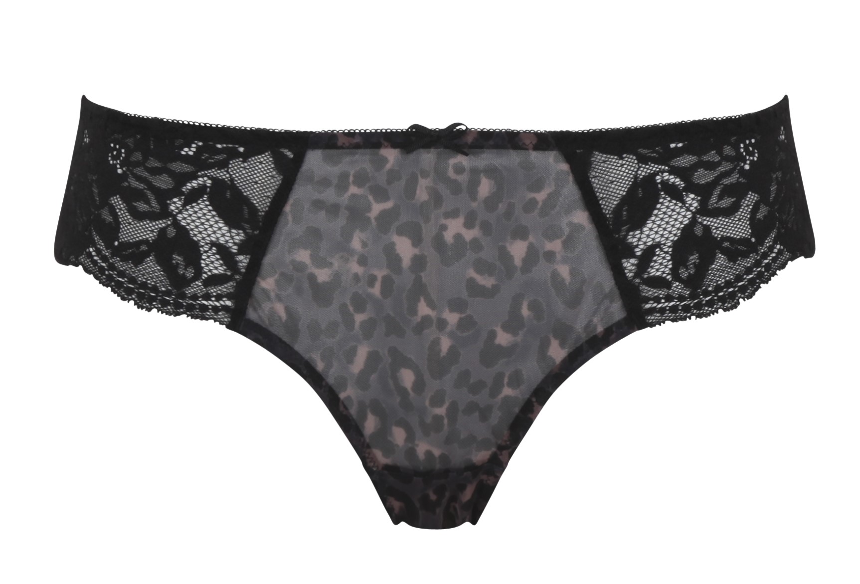 Braguita Brasileña con Encaje Nina Black/Leopard