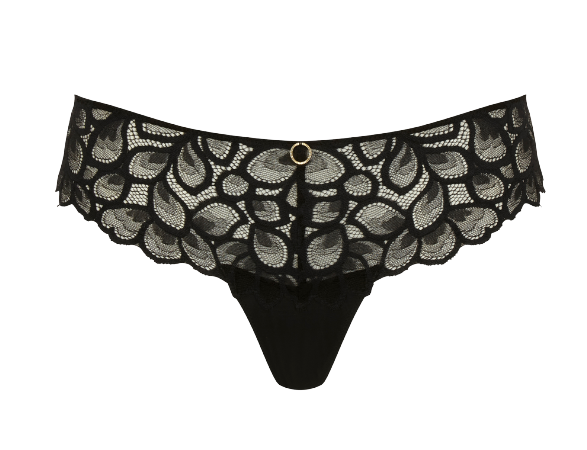 Braguita Tanga con Encaje Allure Black/Latte