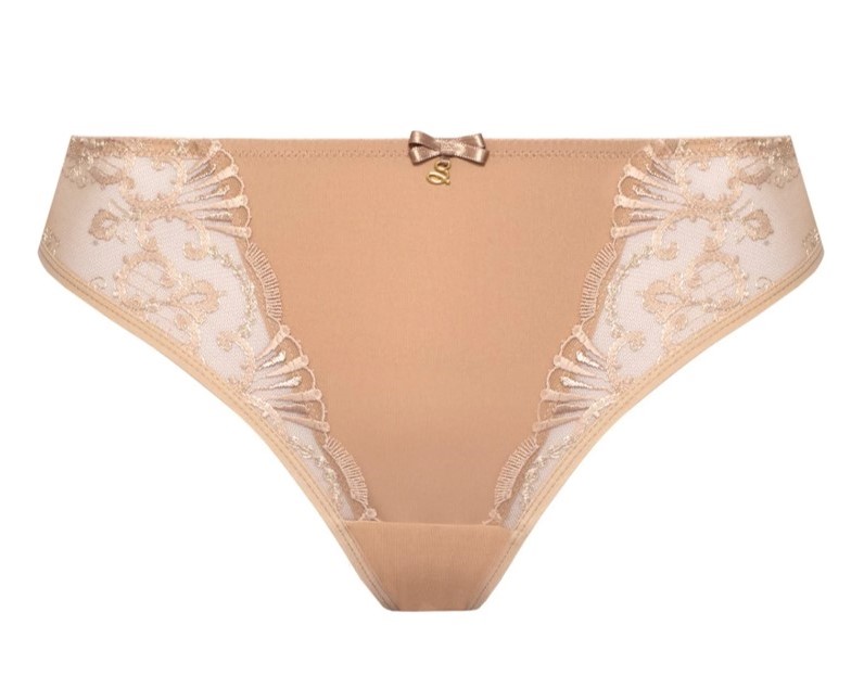 Cueca Asa Delta com Bordado Suíço Perla Capuccino