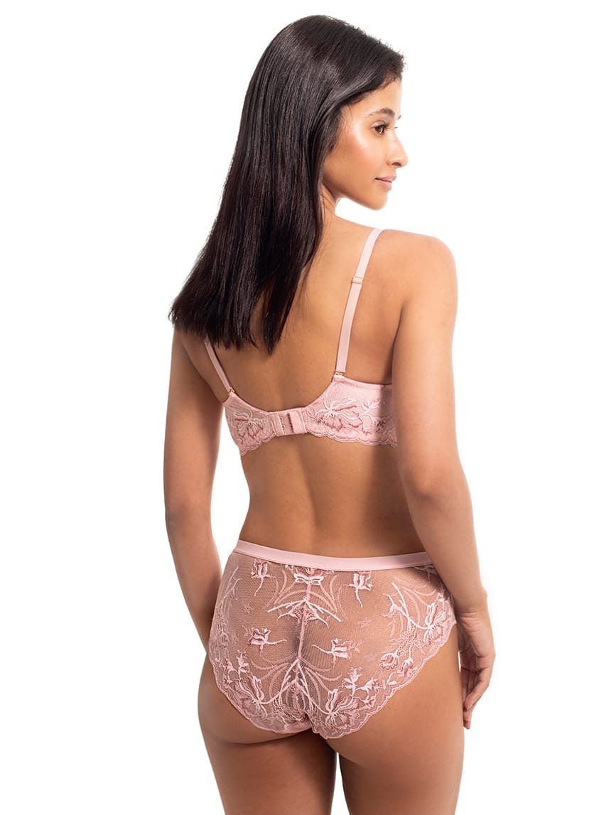 Braguita Clásica con Encaje Lace Up Rosa 4