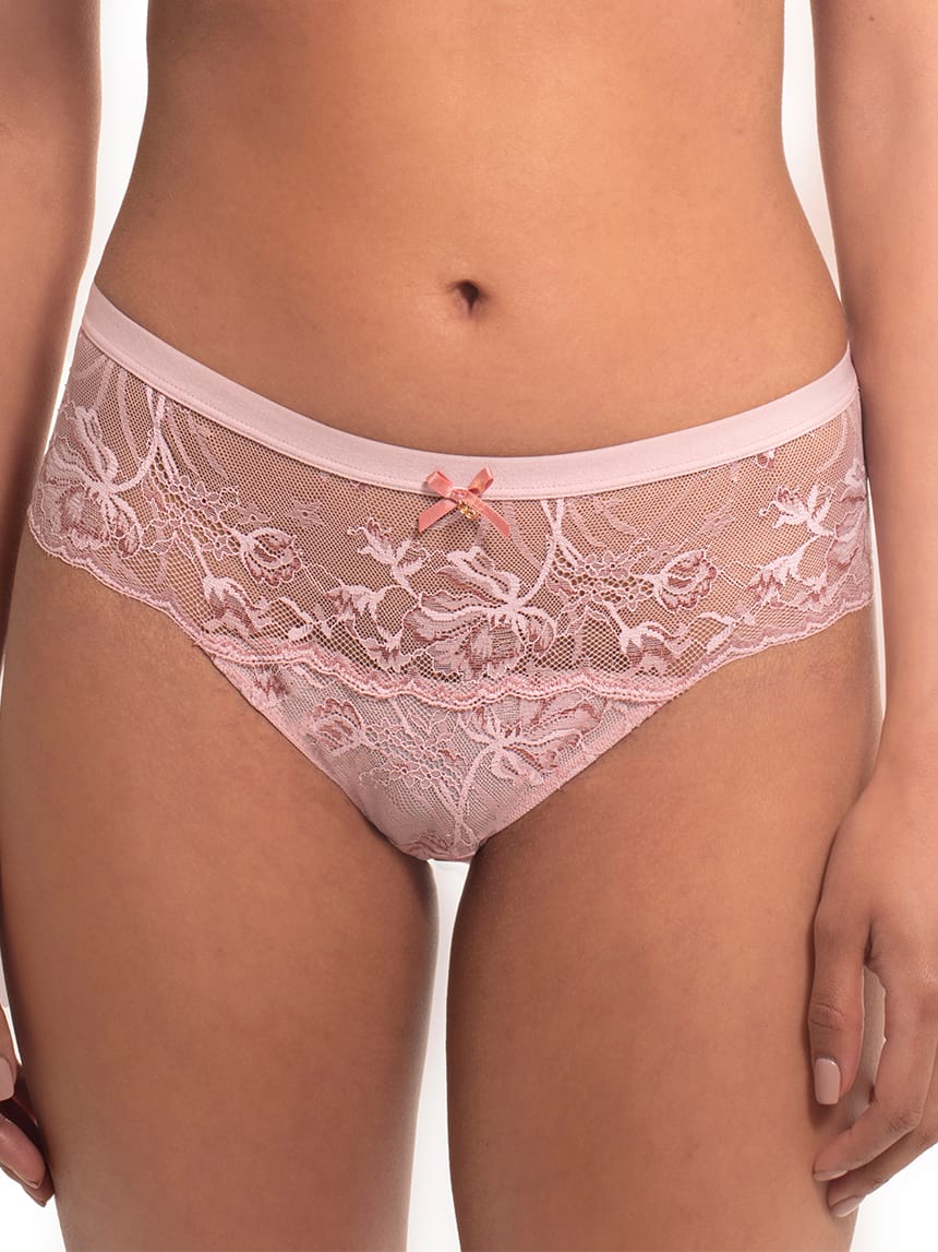 Cueca Clássica Rendada Lace Up Rosa