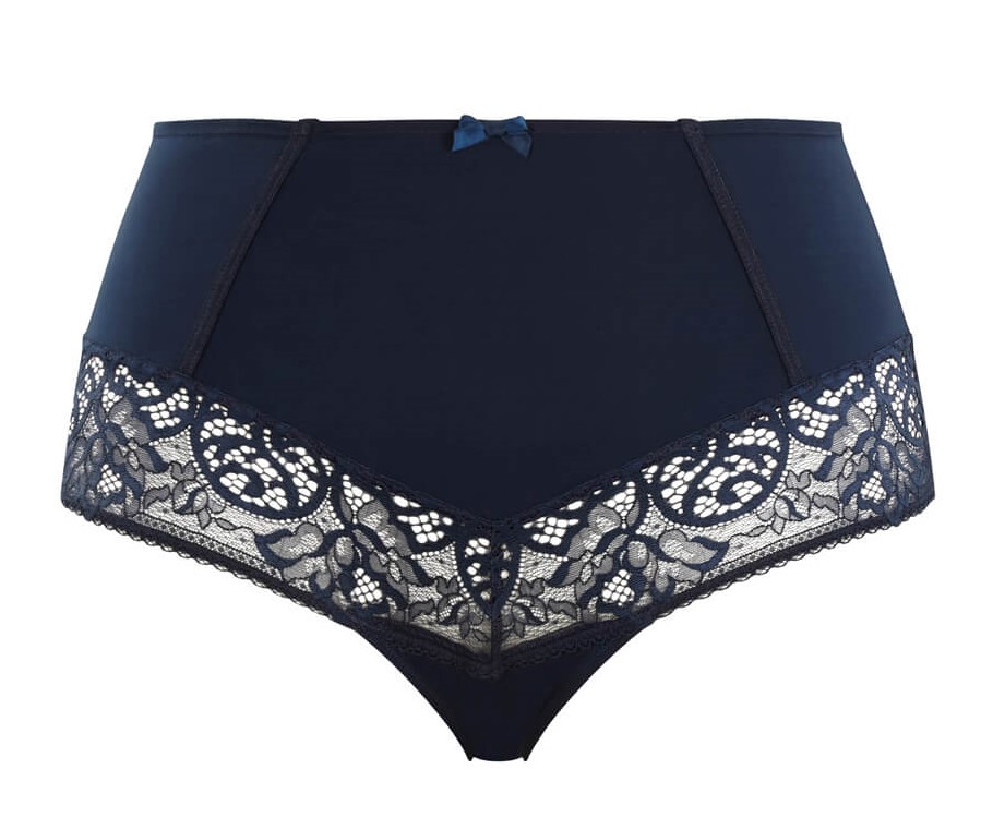 Cueca de Cintura Alta Rendada Estel Navy