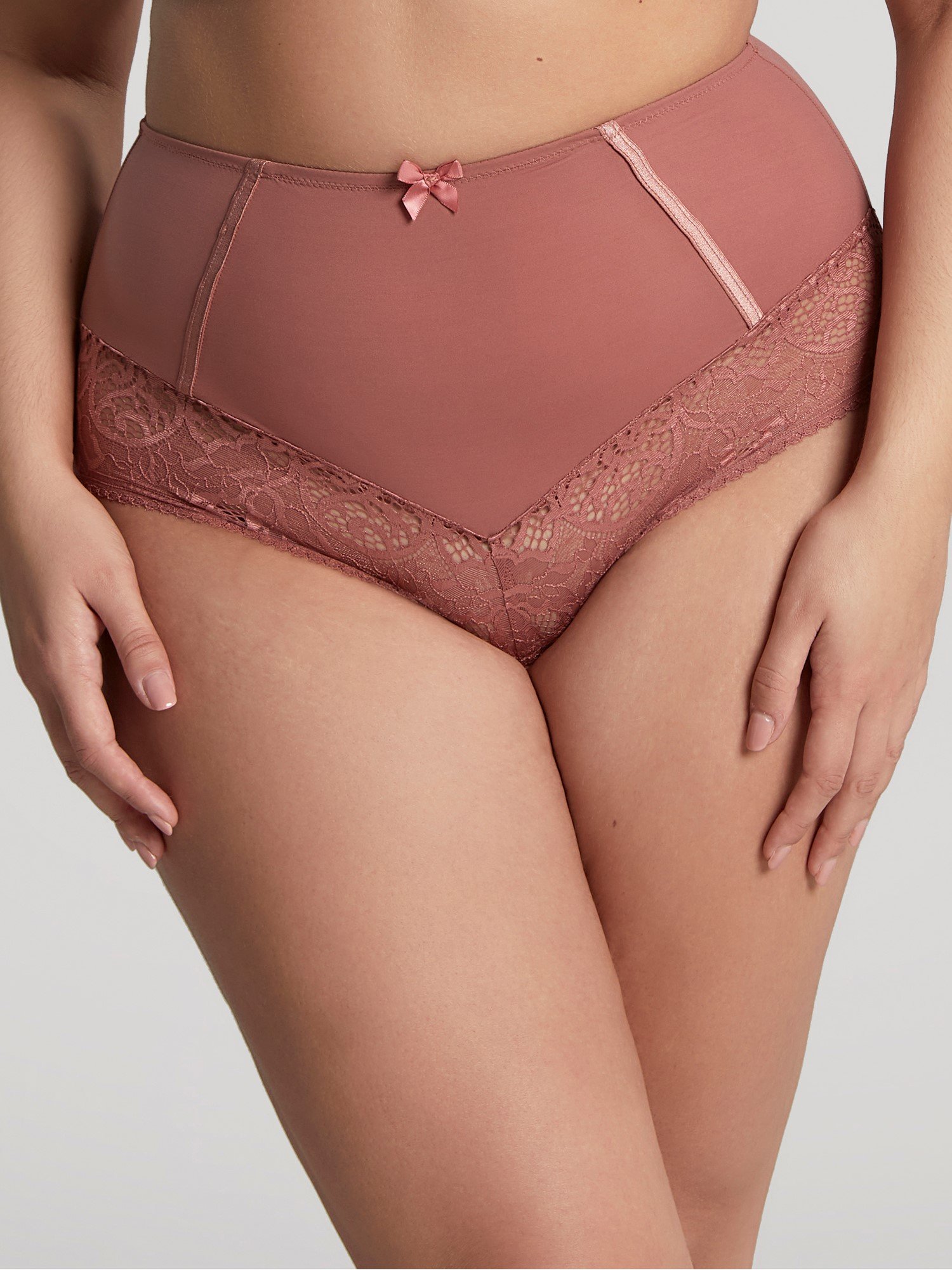 Cueca de Cintura Alta Rendada Estel Rose Gold 1