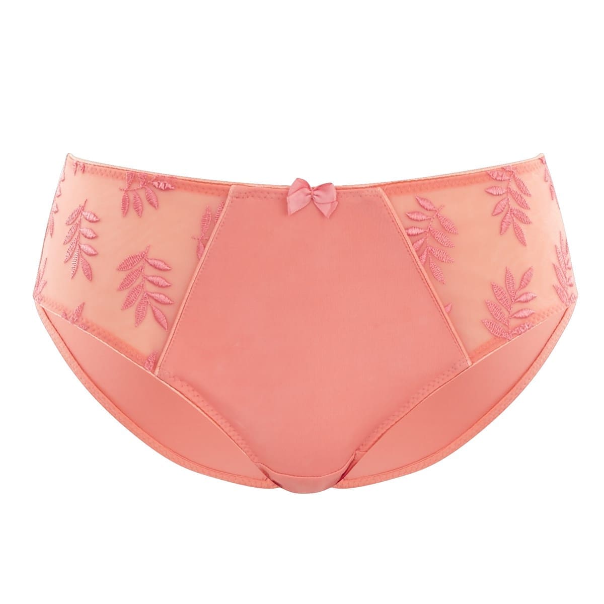 Cueca de Cintura Média com Bordados Florais Tango Coral