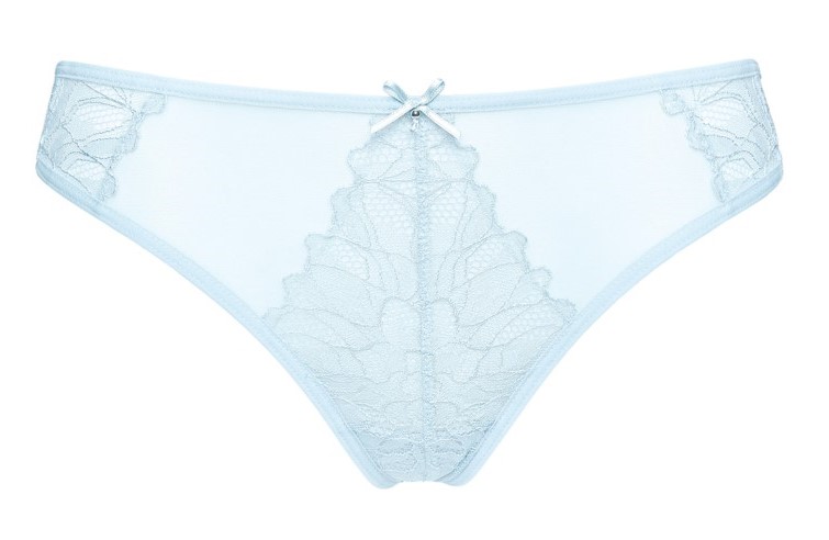 Tanga de Cintura Média Rendada Aura Sky Blue