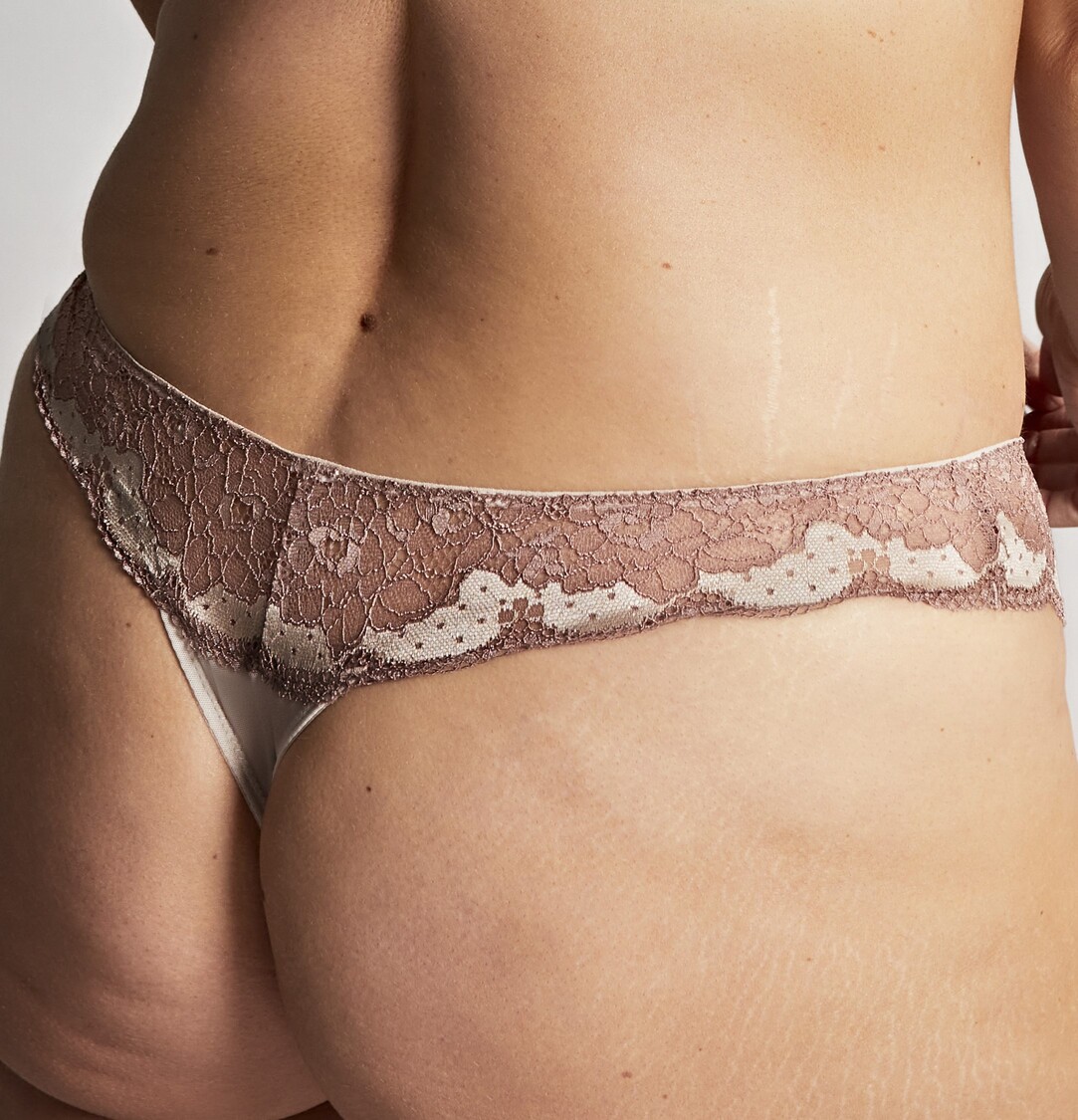 Braguita Tanga con Encaje Clara Champagne/Bronze 2