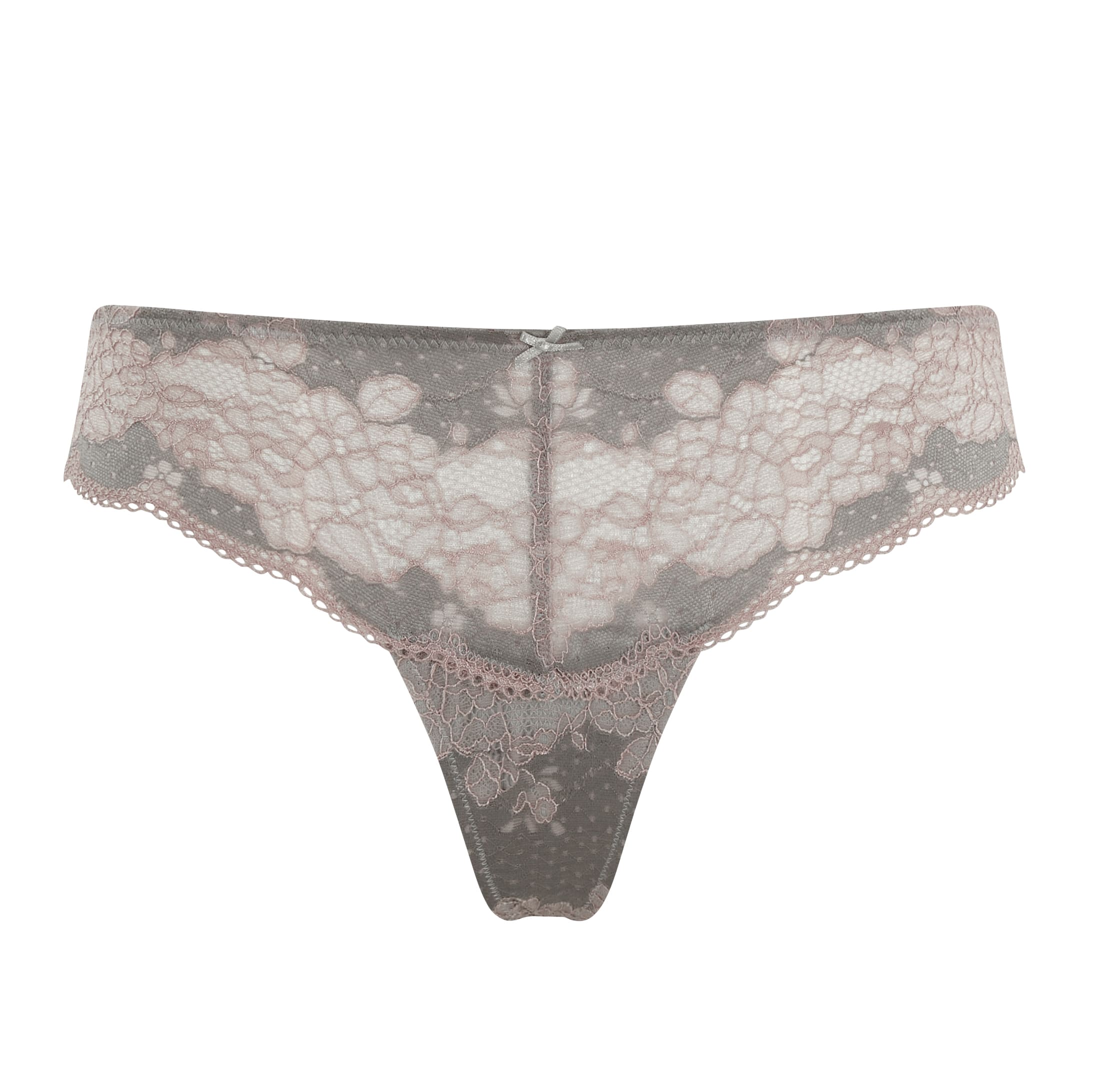 Cueca Tanga Rendada Clara Opal Grey