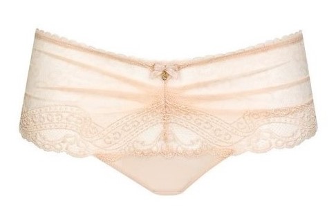 Braguita Brasileña de Cintura Baja con Encaje Beige