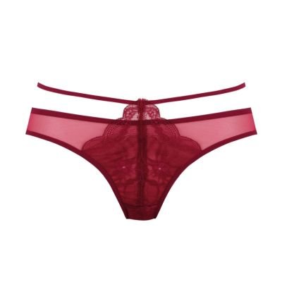 Brazilian brief with lace and straps Charlize Burgundy