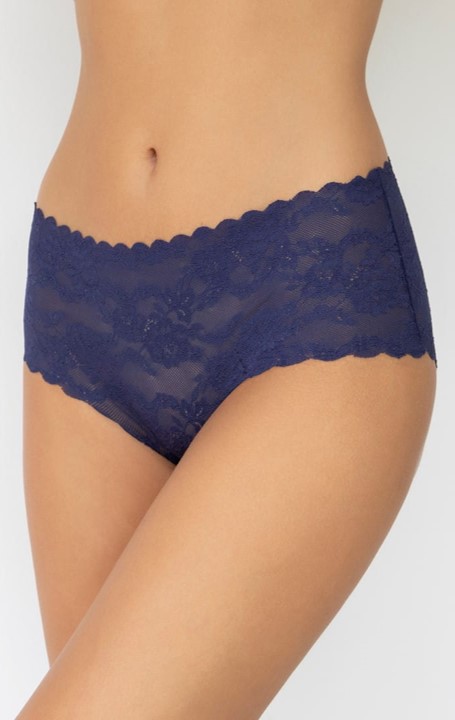 Cueca de Cintura Alta Rendada Bellie Maxi Navy