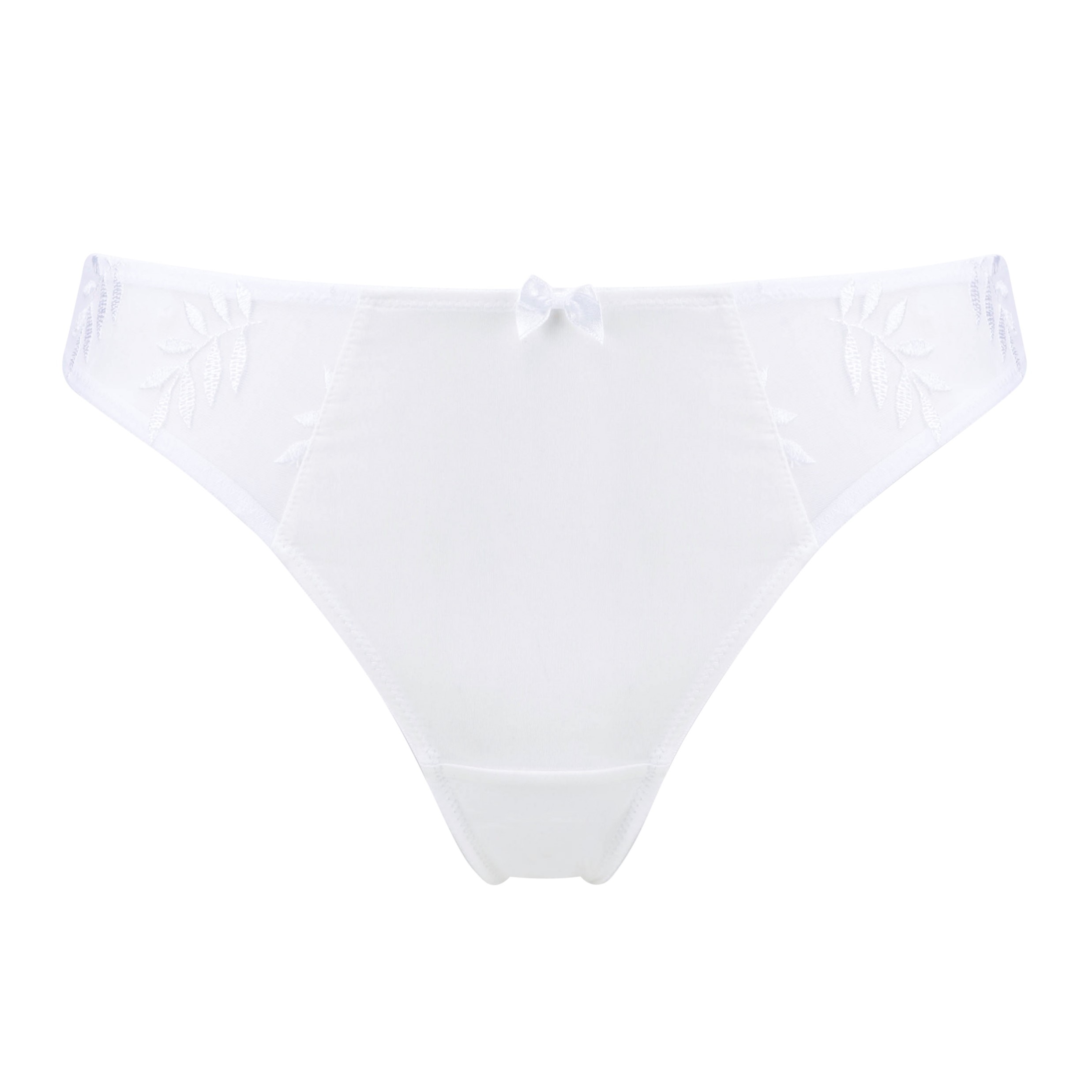 Braguita Tanga con Bordados Florales Tango White