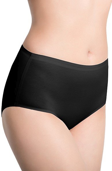 Cotton Midi Black High Waisted Brief