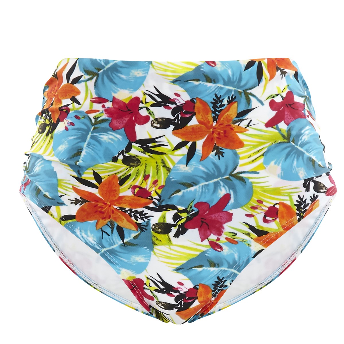 Cueca de Banho de Cintura Alta Leila Tropical Print