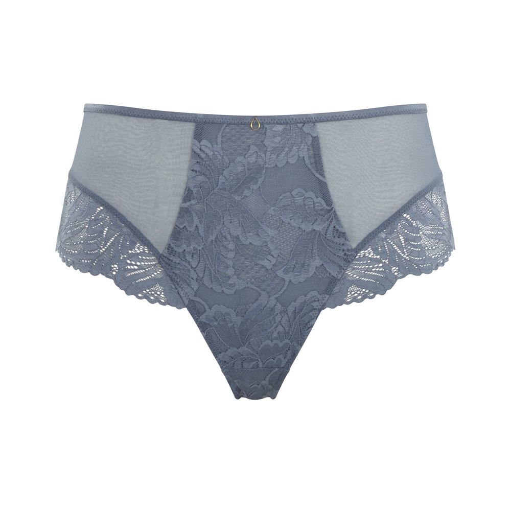 High Waisted Lace Brief Radiance Blue Steel
