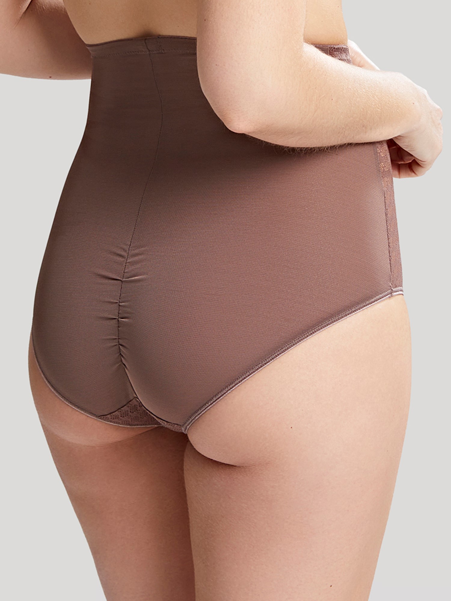 Braguita de Cintura Alta con Encaje Envy Chestnut 1