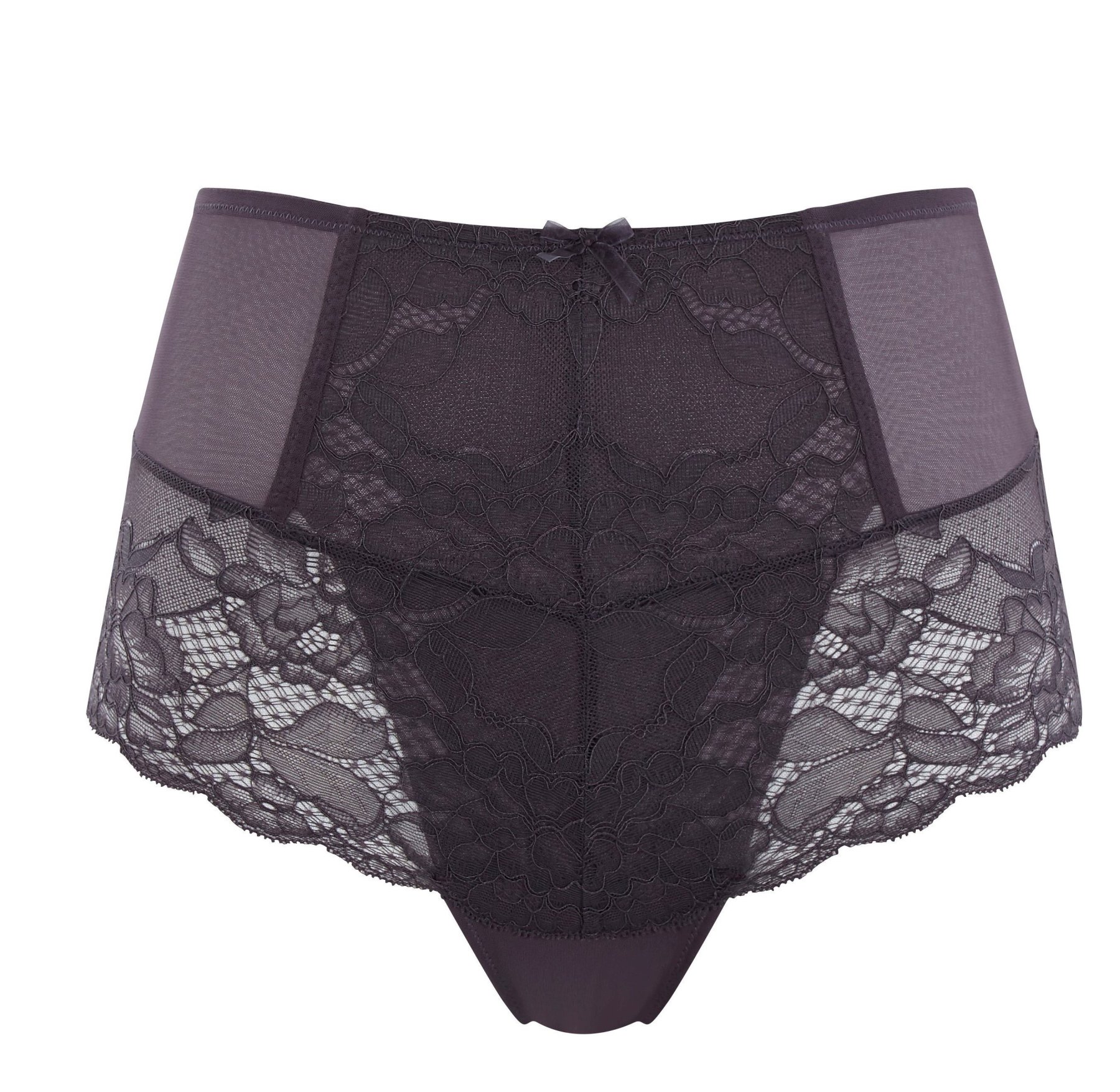 Imogen Kitten Grey High-Waisted Lace Brief