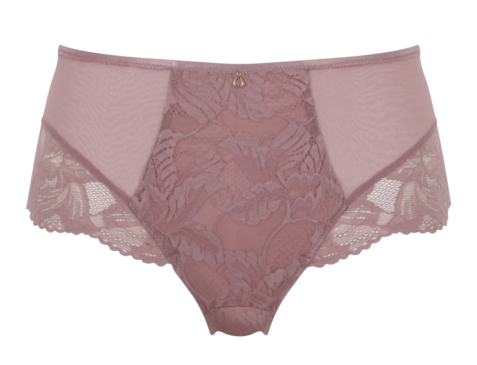 High Waisted Lace Brief Ash Rose