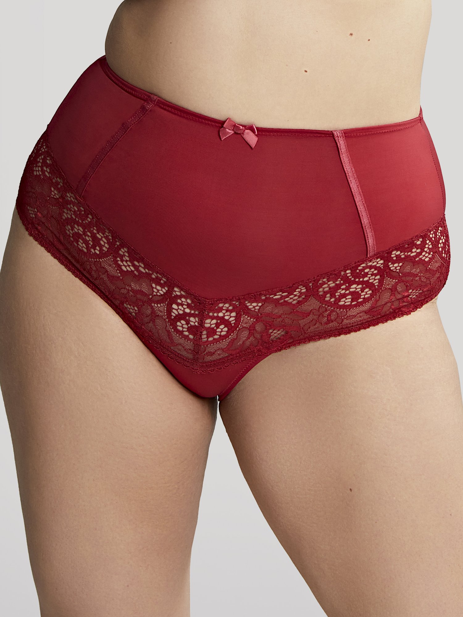 Estel Raspberry Lace High Waisted Brief 1