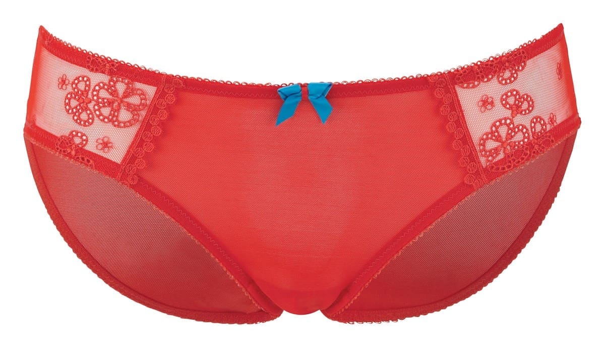 Cueca Clássica com Bordados Florais Lucy Red