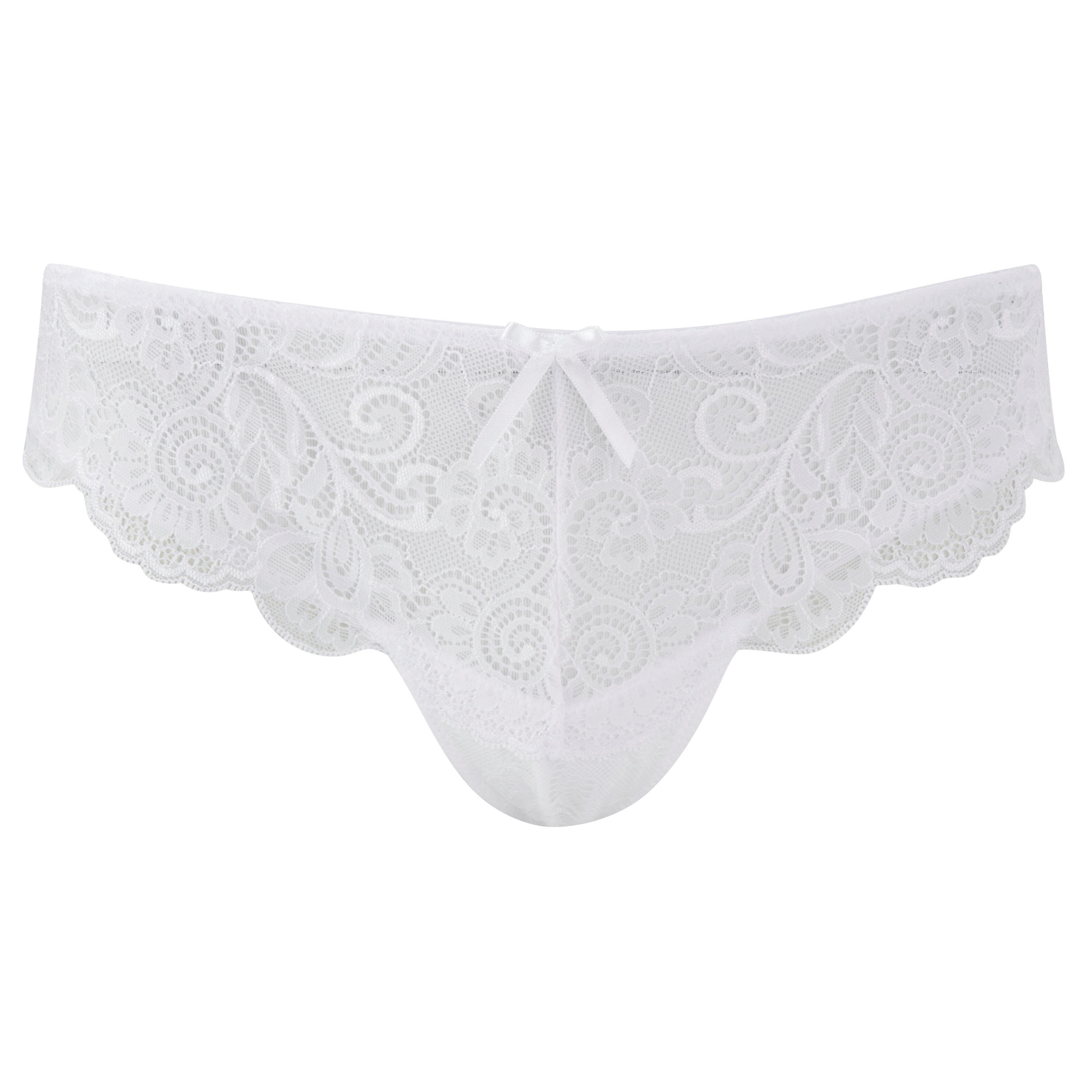 Braguita Tanga con Encaje Andorra Blanca