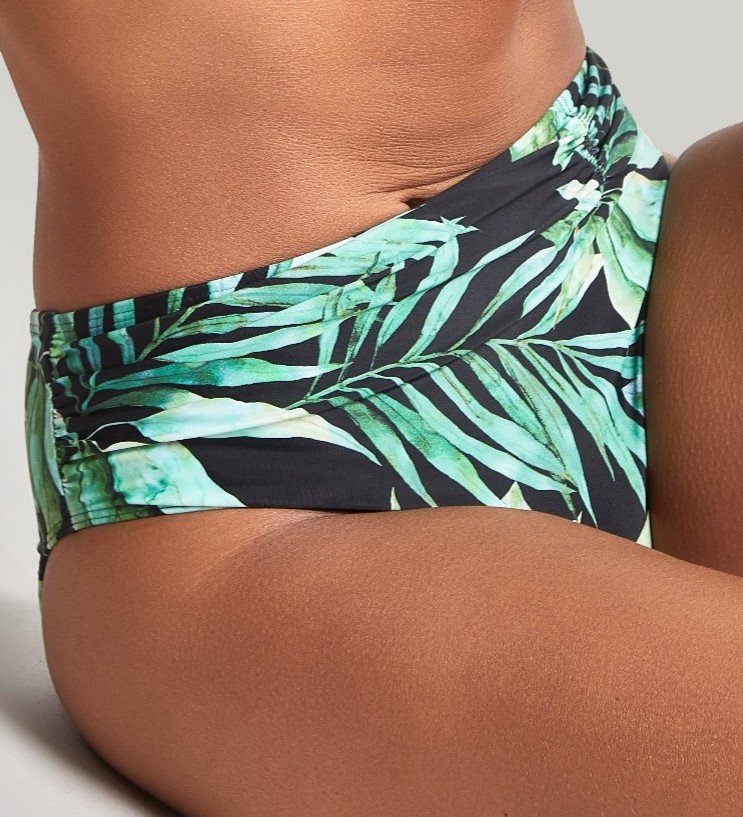 High-Waisted Swim Brief Bali Palm Print 1