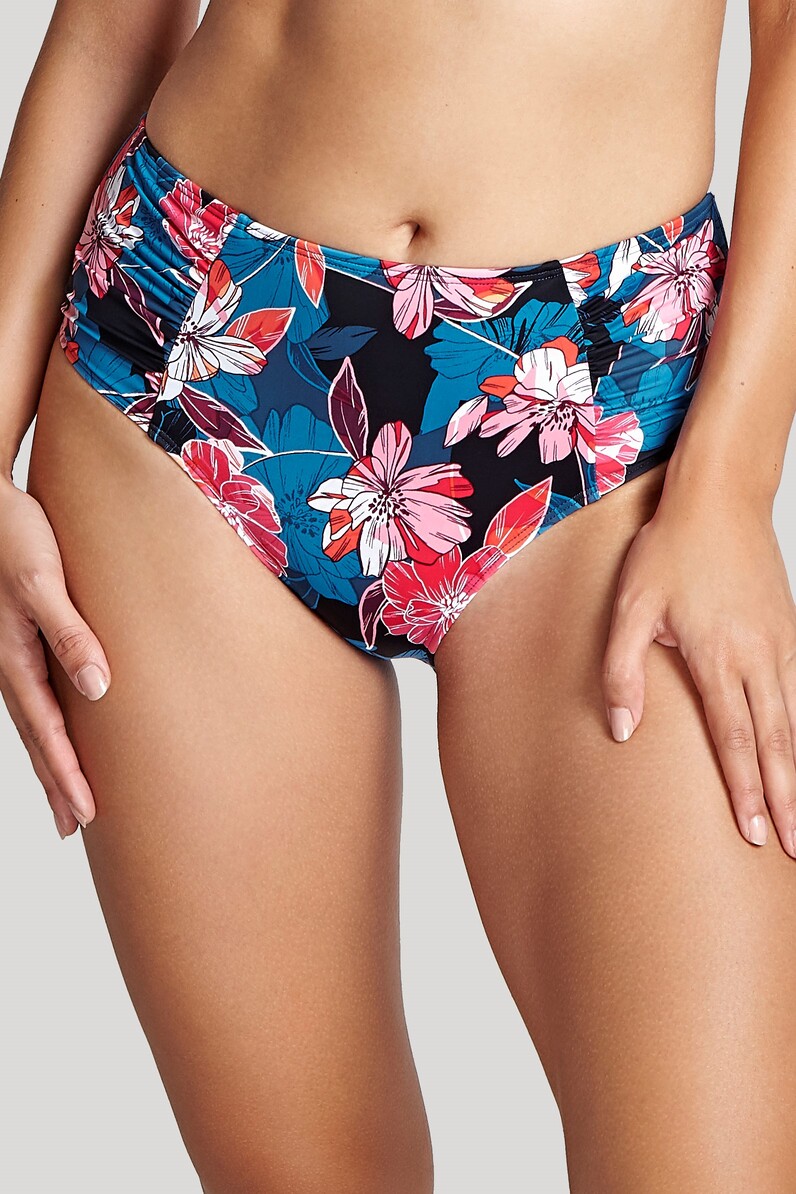 Cueca de Banho de Cintura Alta Anya Riva Blue/Floral 1