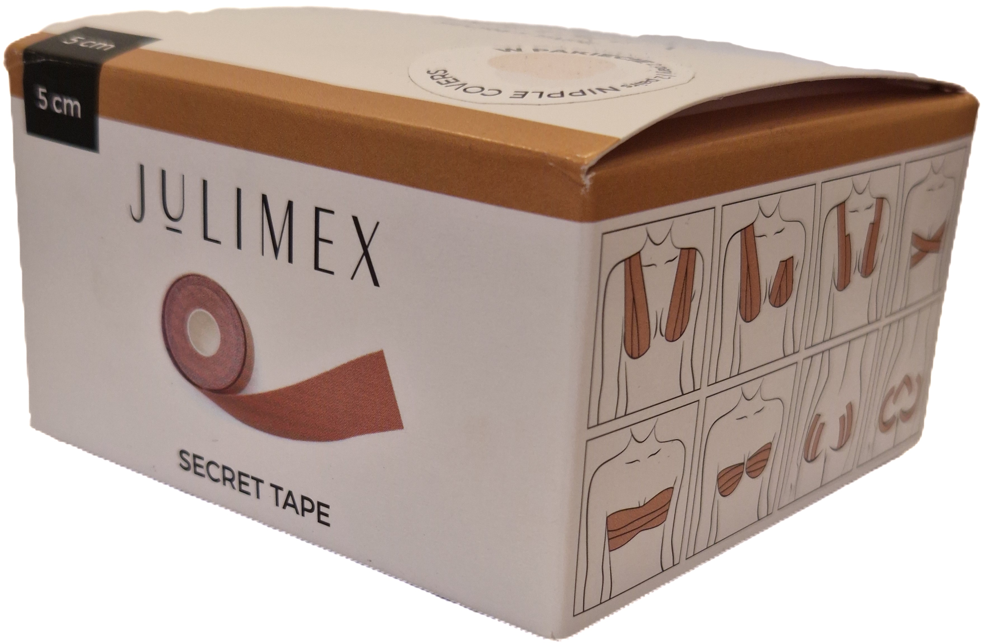 Fita Adesiva Para o Peito Secret Tape Preta de 5cm 1