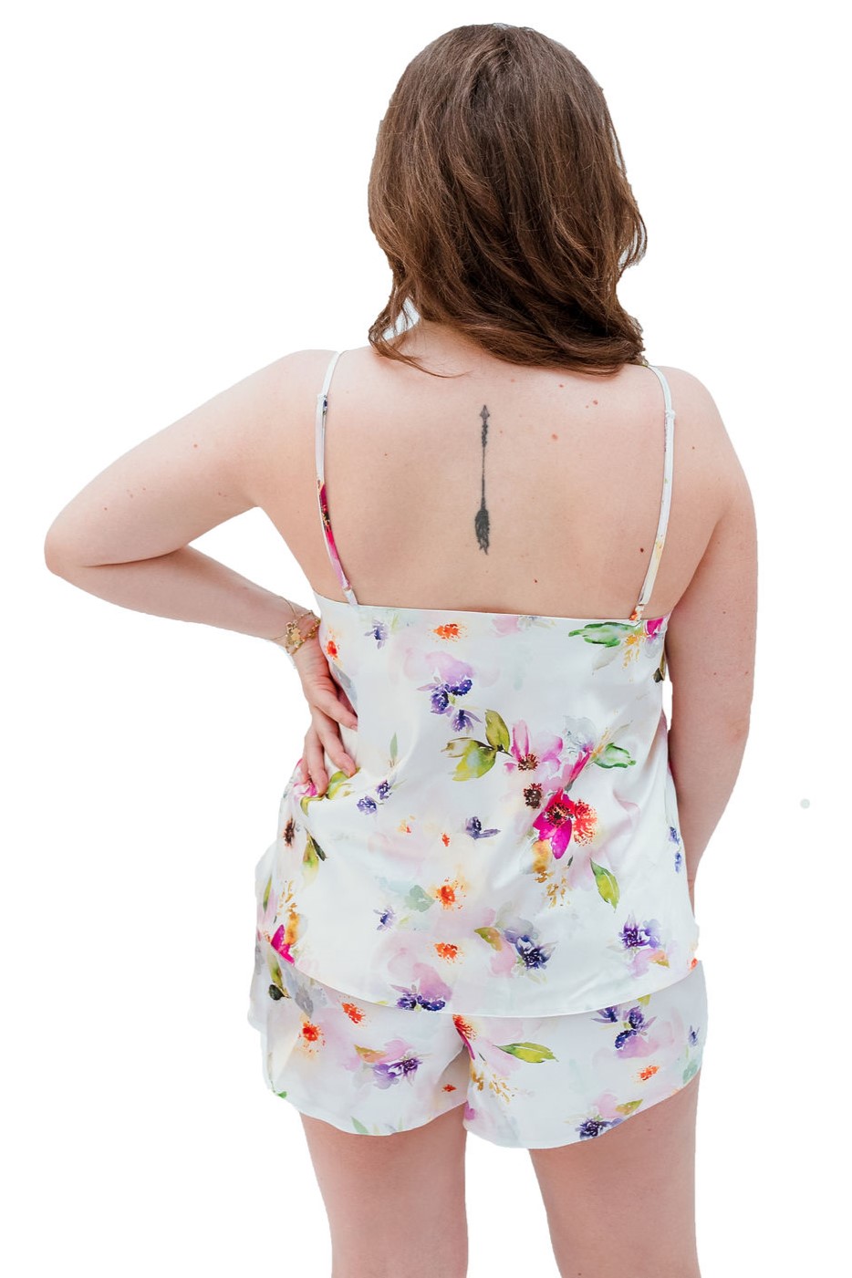 Pijama Calção Floral White 1