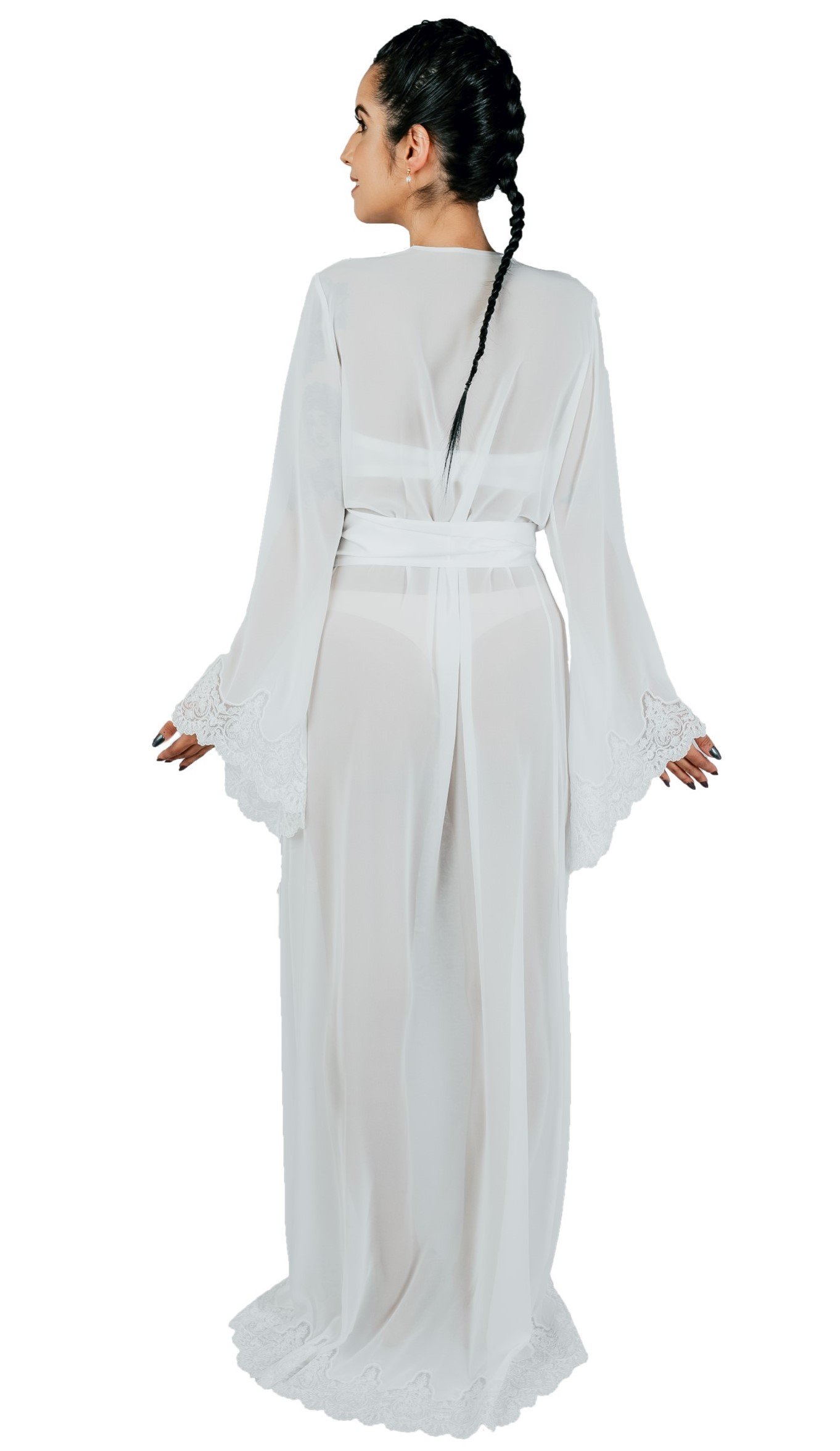 Bata Larga con Encaje Heritage Blanca