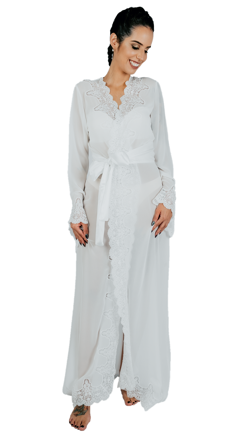 Robe Comprido Rendado Heritage Branco 2