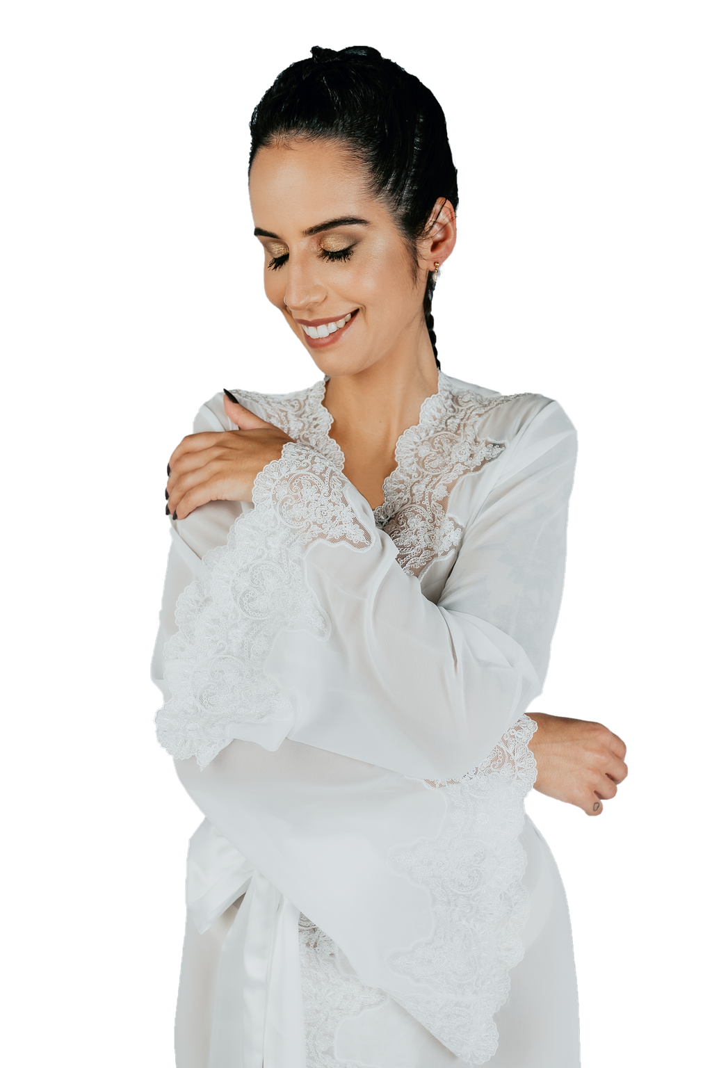 Bata Larga con Encaje Heritage Blanca
