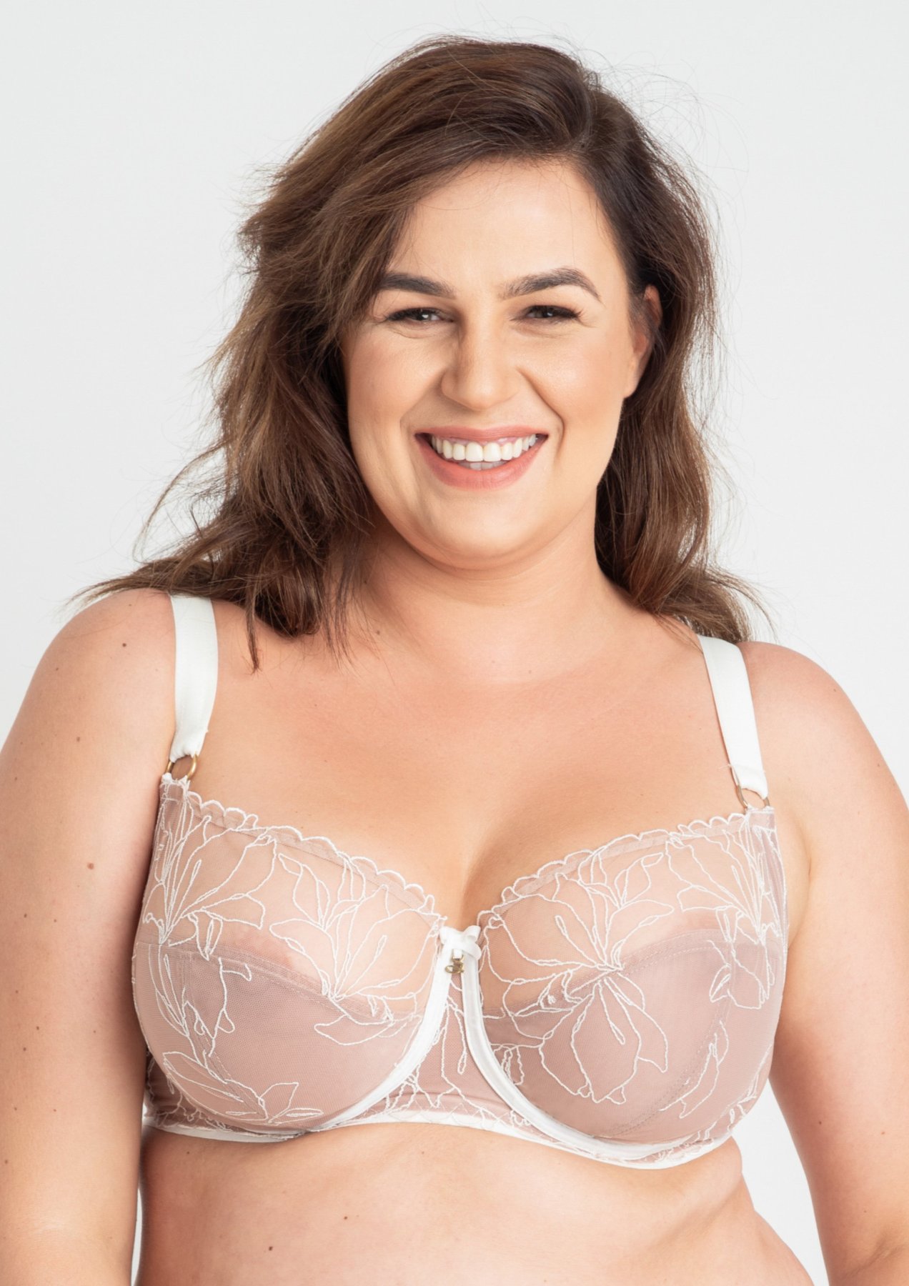 Non-padded Balconnet Bra with Embroidery Irina Ivory 1
