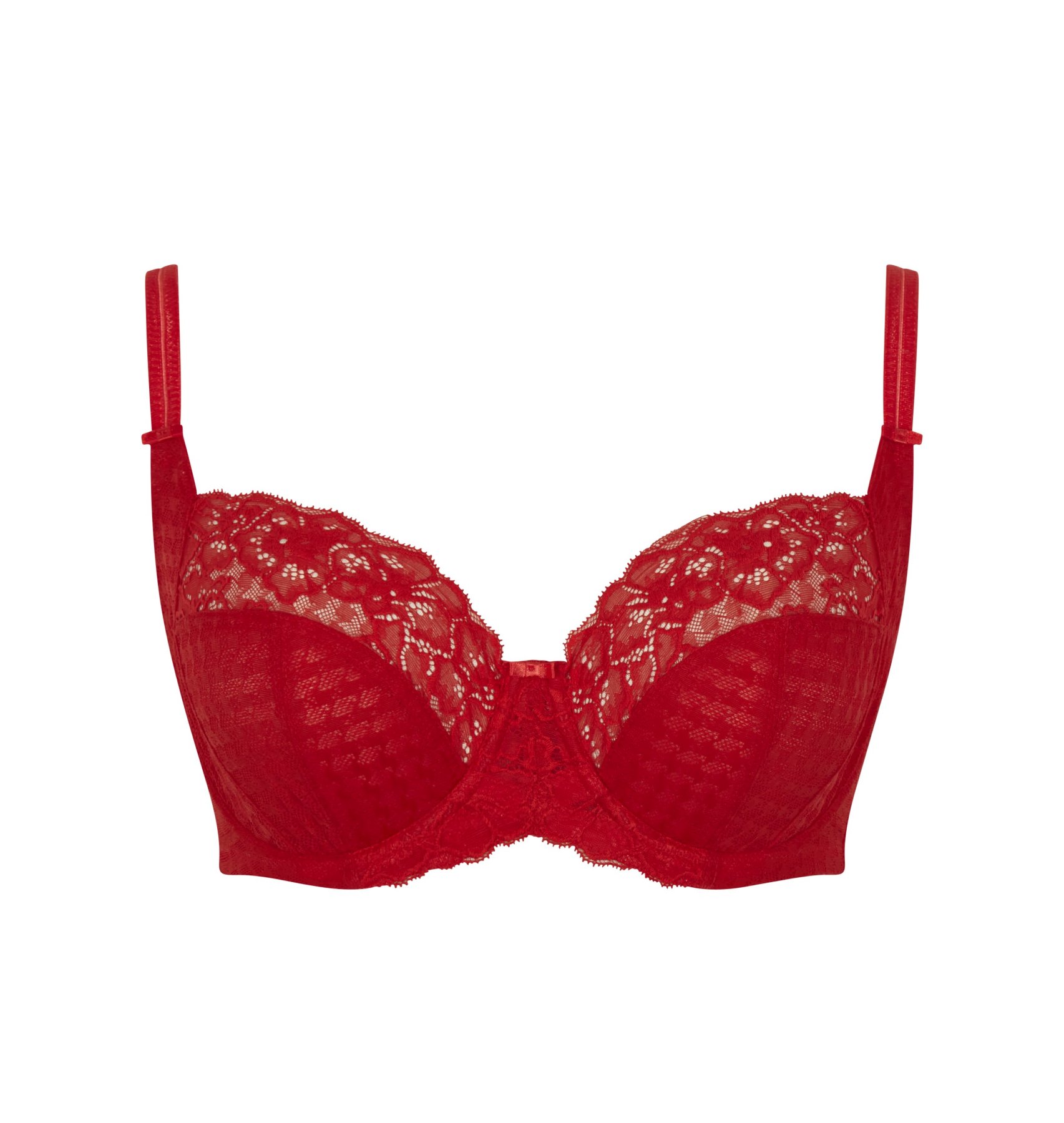 Envy Poppy Red Lace Soft Cup Balconnet Bra