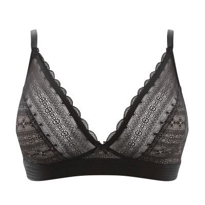 Sujetador Bralette de Copa Suave Sin Aros con Encaje Lyzy Negro