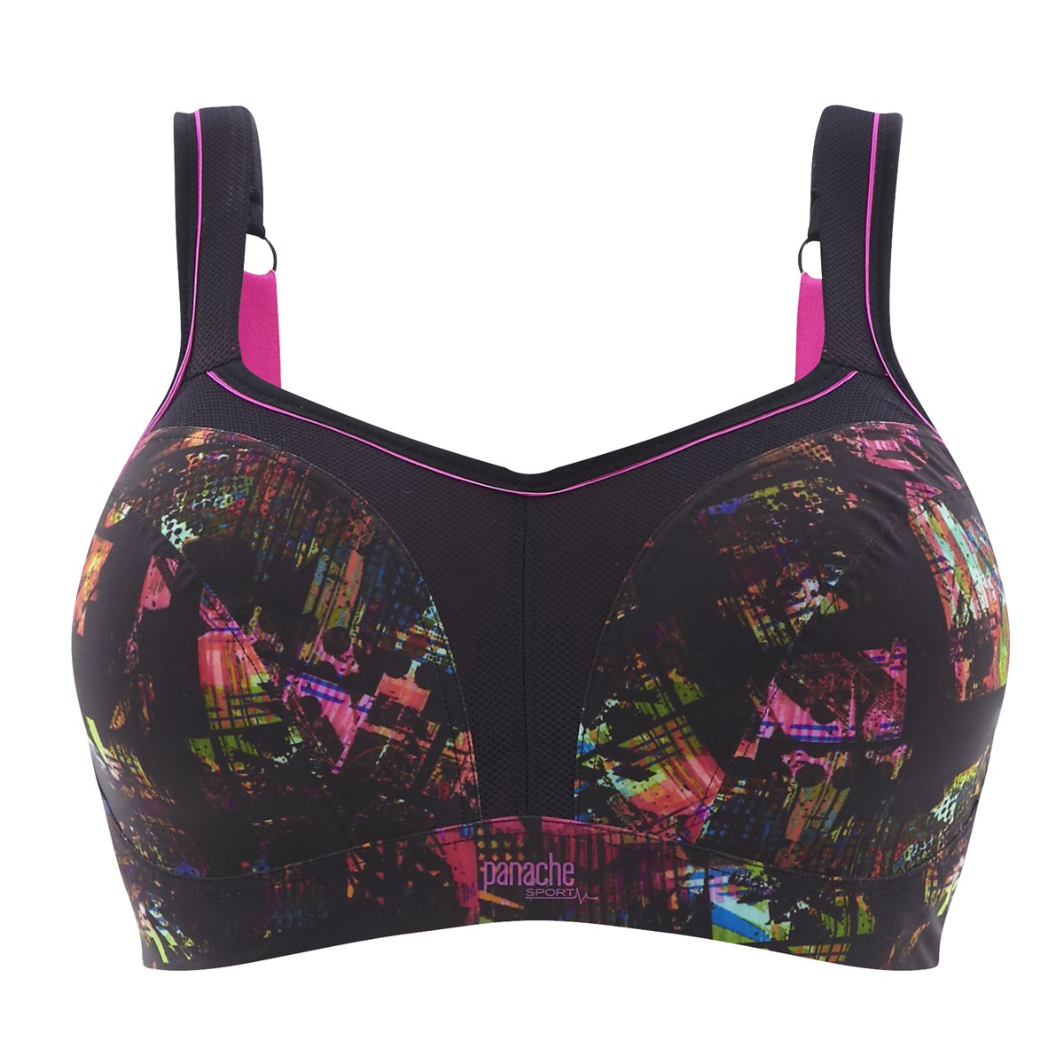 Sujetador Deportivo de Copa Moldeada con Aros Neon Pixel
