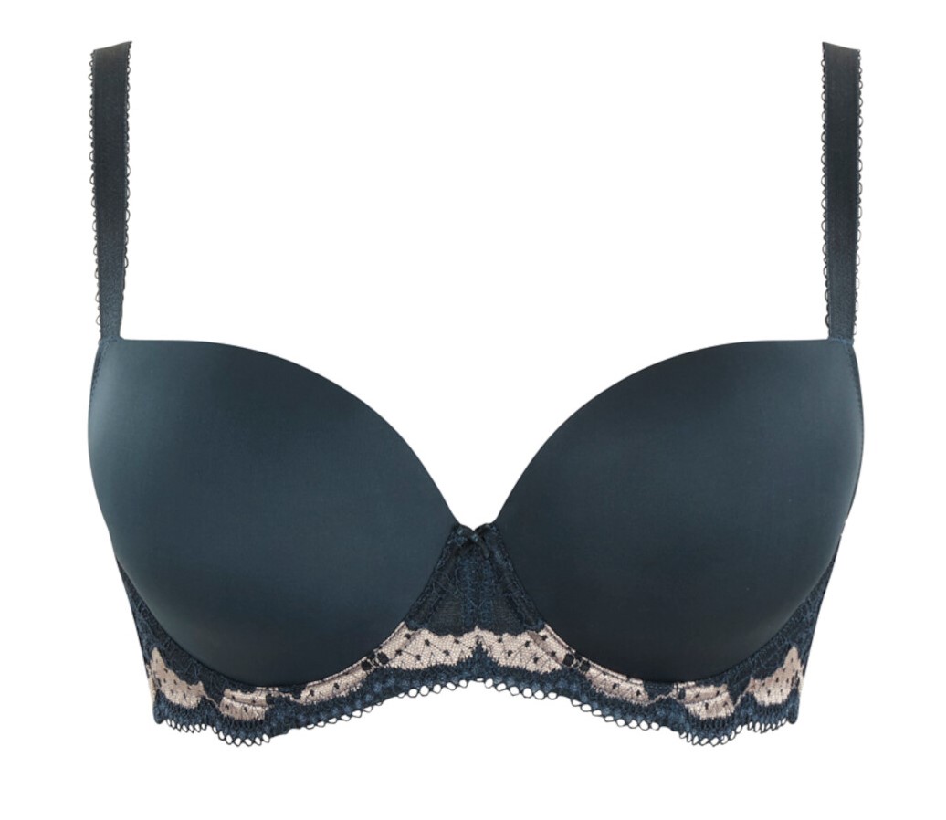 Soutien com Decote Coração de Copa Moldada Clara Navy/Pearl