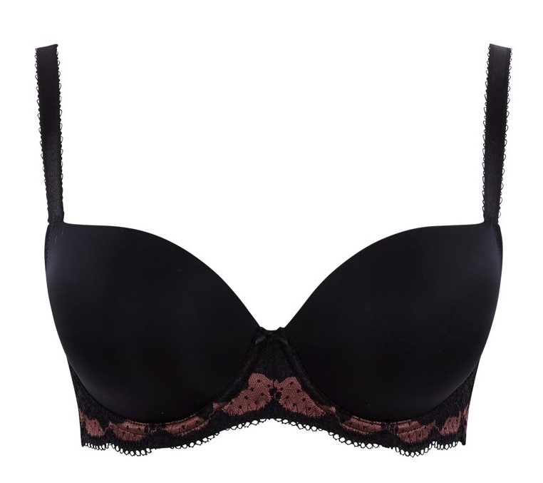 Soutien Moldado com Decote em Coração Clara Black/Fig