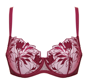 Soutien Balconnet de Copa Mole com Bordados Coco Dark Red