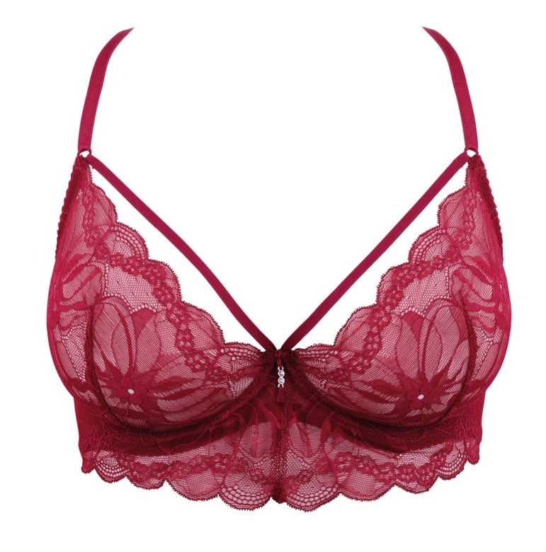 Soutien de Copa Mole Rendado com Decolette Charlize Burgundy