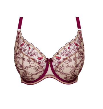 Non-padded Full Cup Bra with Swiss Embroidery Adelina Ruby